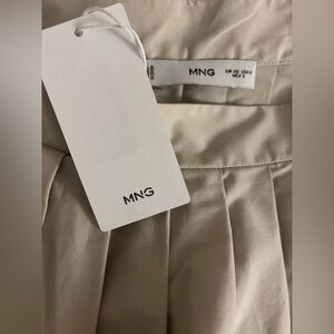 MANGO Cream Pleated Skirt